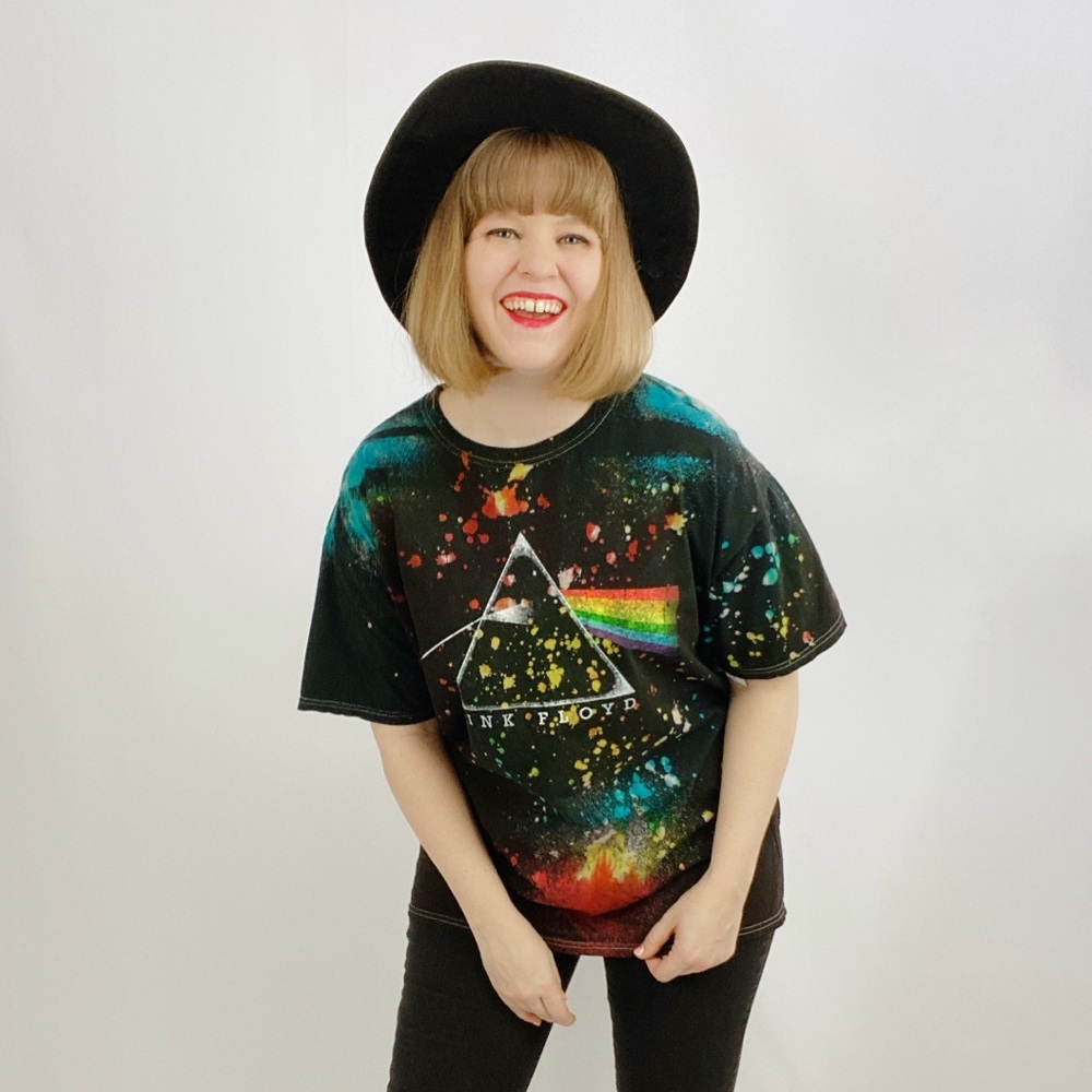 Rainbow Rad Pink Floyd Splatter Graphic Tee - Picture 3 of 8